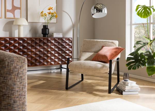 Loungesessel Rusele - Chenille - Beige - Image 2