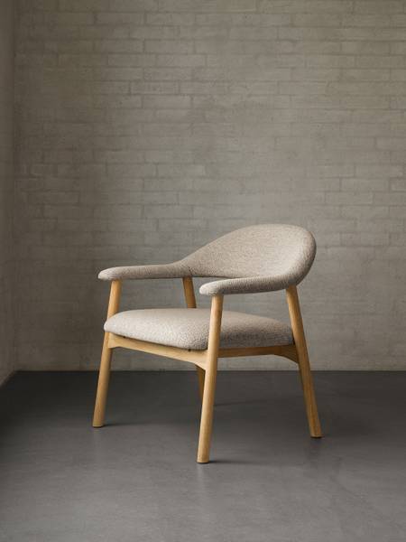 Loungestuhl Mesita - Beige - Bouclé - Eiche - 70 x 76 x 71 cm - Image 2