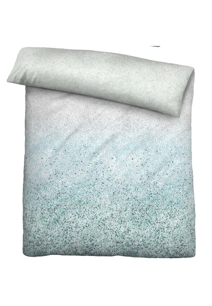 Mako-Satin Bettwäsche Buml - Baumwolle - Creme / Blau - 135 x 200 cm + Kissen 80 x 80 cm - Image 3