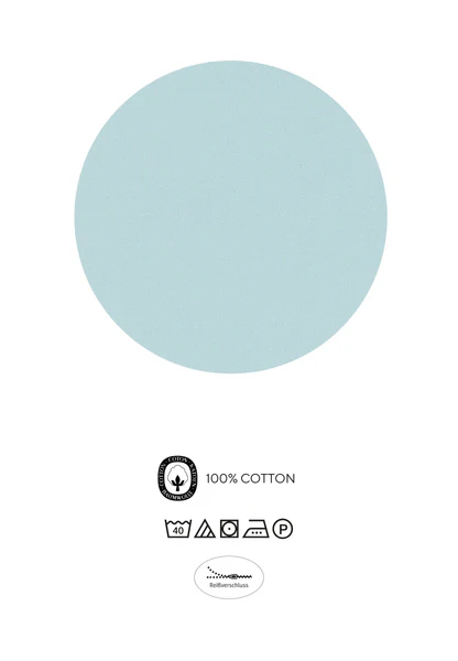 Mako-Satin Bettwäsche Buml - Baumwolle - Creme / Blau - 135 x 200 cm + Kissen 80 x 80 cm - Image 5