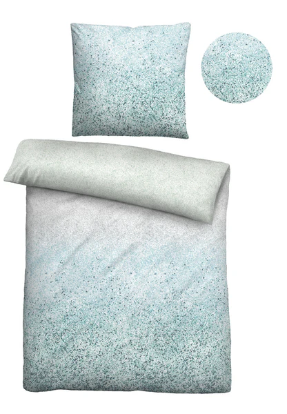 Mako-Satin Bettwäsche Buml - Baumwolle - Creme / Blau - 135 x 200 cm + Kissen 80 x 80 cm - Image 6