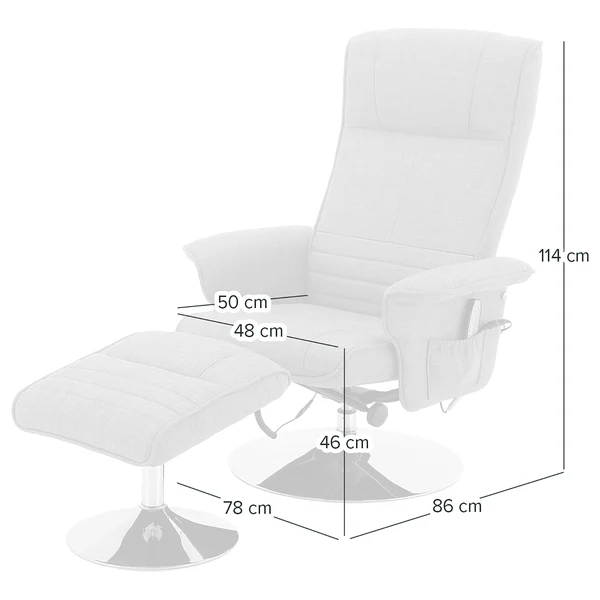 Massagesessel Devato - Grau - Flachgewebe - Chrom - 78 x 114 x 86 cm - Image 7