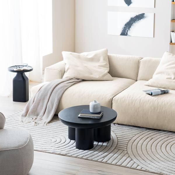 Massiver Couchtisch OLIDE - Akazie Schwarz - Image 8