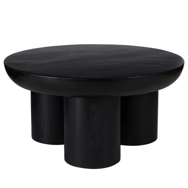 Massiver Couchtisch OLIDE - Akazie Schwarz - Image 9