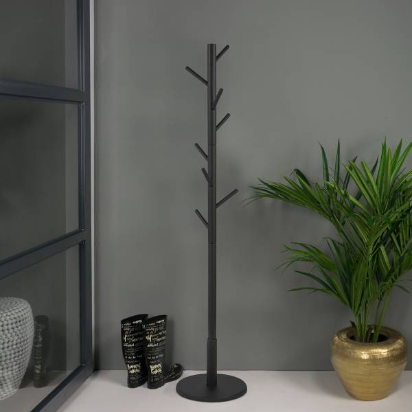 Massiver Garderobenständer Nootas - Gummibaum - Schwarz - Image 2