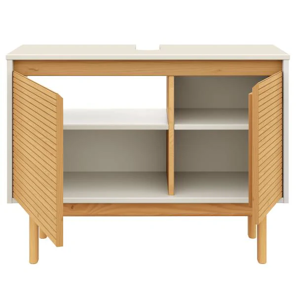 Massiver Waschbeckenunterschrank CAVA - Pinie massiv - Beige / Pinie Natur - Image 3