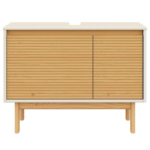 Massiver Waschbeckenunterschrank CAVA - Pinie massiv - Beige / Pinie Natur - Image 4