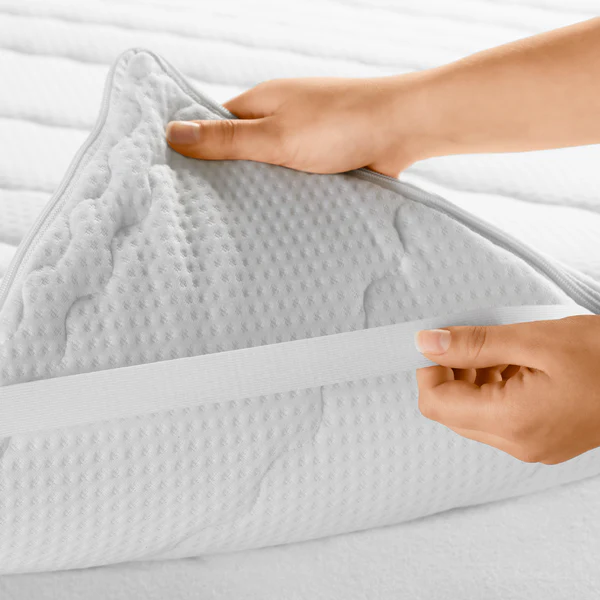 Matratzen-Topper Basic - Polyester/Polyetherschaum/Baumwolle - Weiß - 180x200 cm - Image 3