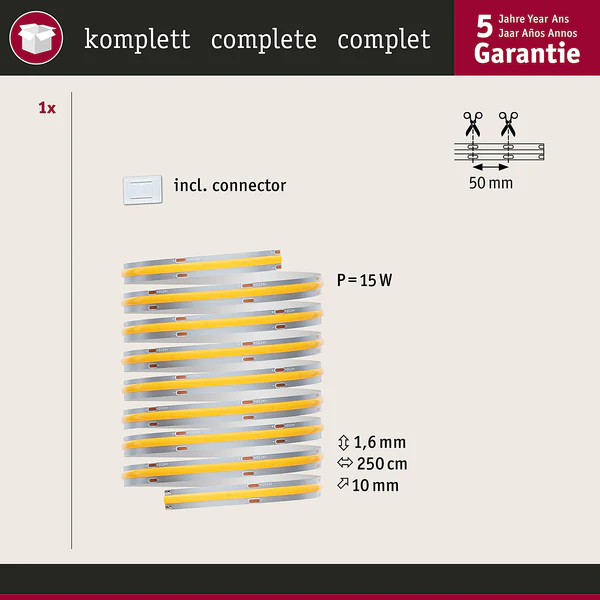 MaxLED-Stripe 500 COB Warmweiß - Polyacryl - Silber - Image 4