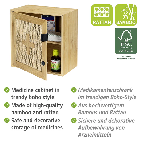 Medizinschrank Allegre - Rattan / Bambus - Image 9