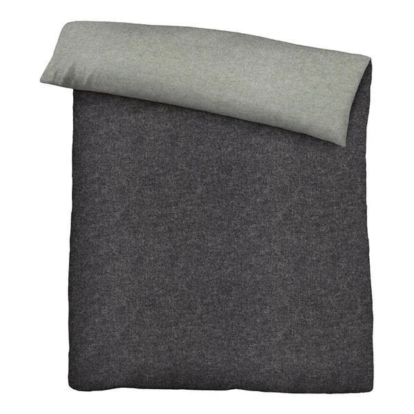 Melange-Flanell Bettwäsche 0840500 - Baumwollstoff - Titanium - 155 x 220 cm + Kissen 80 x 80 cm - Image 3