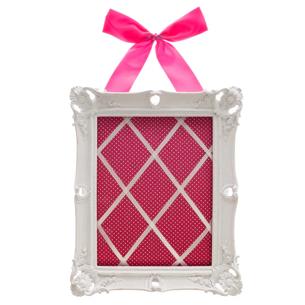 Memo Board Justina - Polyresin - Weiß / Pink