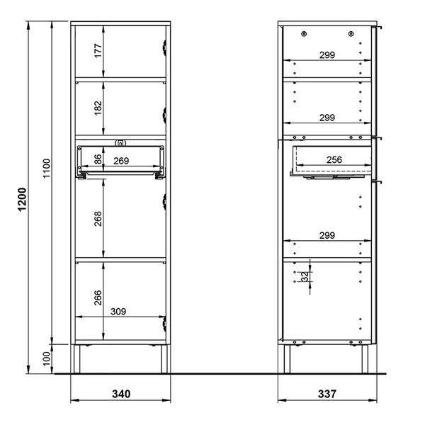 Midischrank Mauresa - Weiß / Eiche Grandson Dekor - Image 7