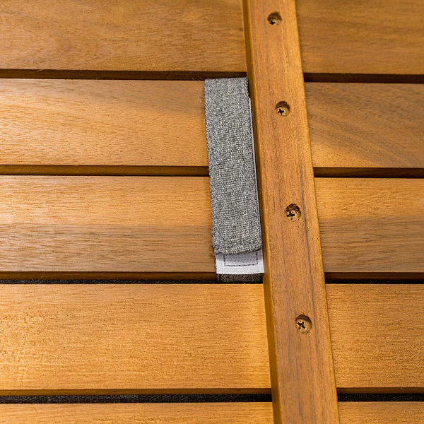 Modulares Loungehockerelement Molou - Eisen / Akazie - Grau / Braun - Image 9