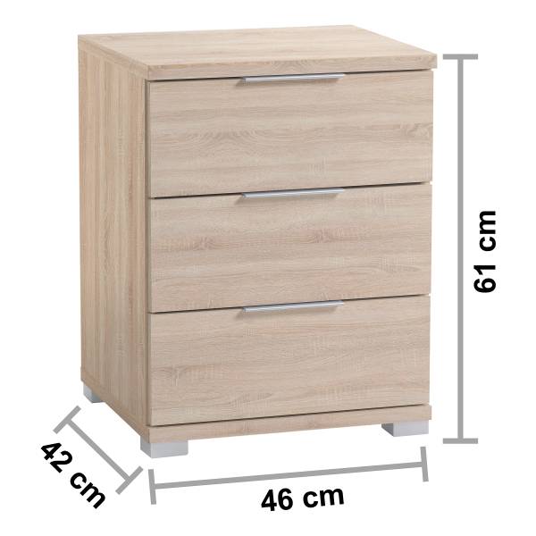 Nachtkommode Expedito - Eiche Sonoma Dekor - Höhe: 61 cm - Image 6