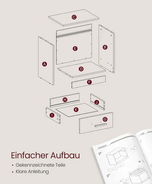 Nachtkommode Lawaij - Eiche Dunkel Dekor - Image 6