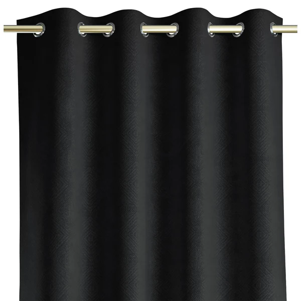 Ösenvorhang Amari - Polyester - Schwarz