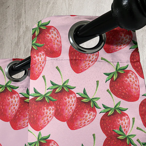 Ösenvorhang Strawberry 2er-Set - Polyester - Rot - Höhe: 225 cm - Image 4