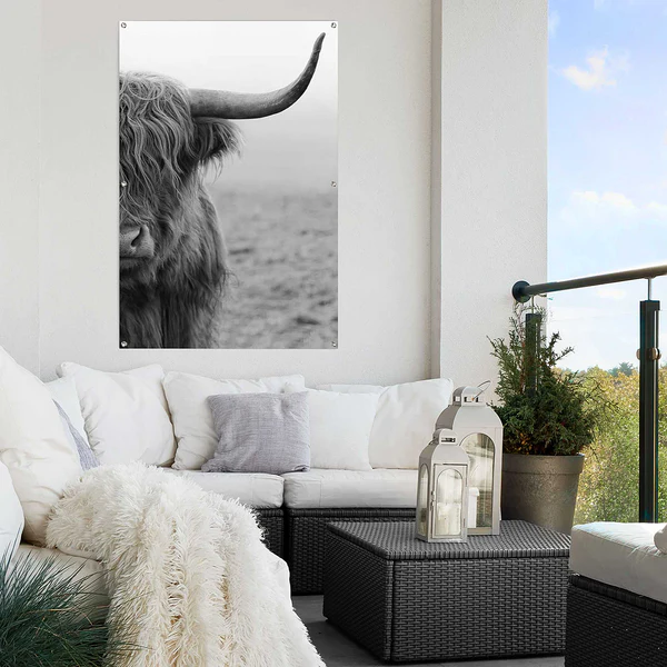 Outdoor-Poster Highlander Bulle - PVC - Schwarz / Weiß - Image 2