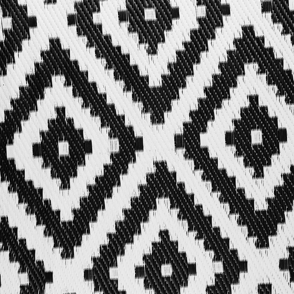 Outdoorteppich COLOUR CLASH Ethno III - Polypropylen / recyceltes Material - Schwarz / Weiß - 90 x 150 cm - Image 7