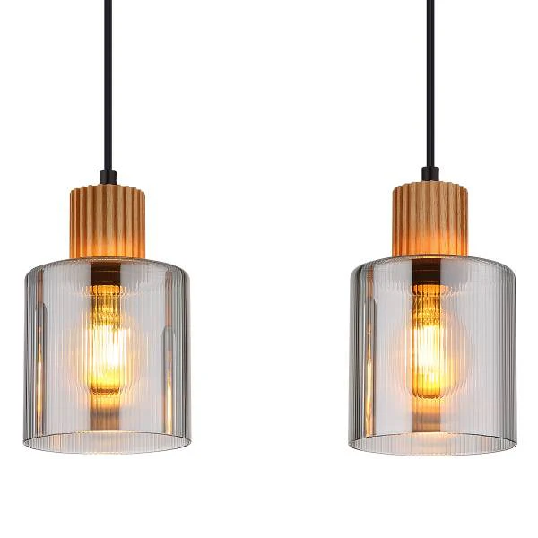 Pendelleuchte Aleidis Typ A - Rauchglas / Eisen - Flammenanzahl: 3 - Image 6
