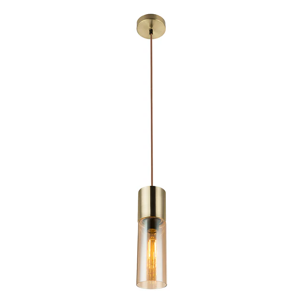 Pendelleuchte Annika Typ C - Farbglas / Eisen - 1-flammig - Messing - Image 3