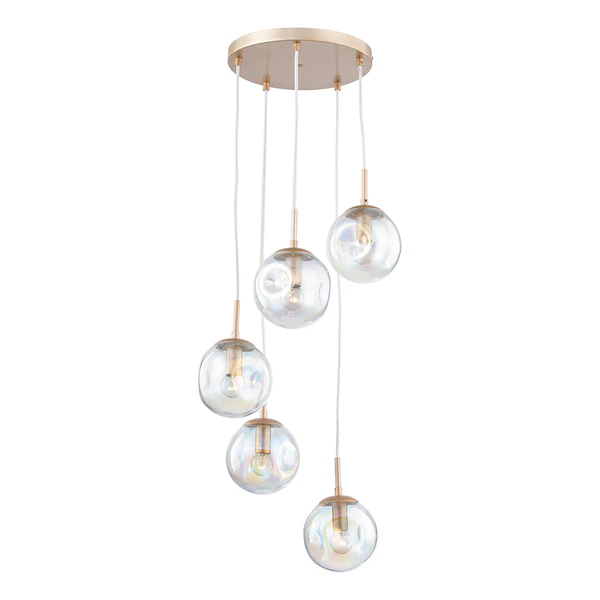 Pendelleuchte Arta II - Glas / Eisen - 5-flammig - Durchscheinend - Image 2