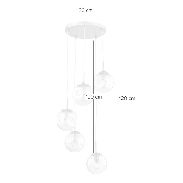 Pendelleuchte Arta II - Glas / Eisen - 5-flammig - Durchscheinend - Image 9