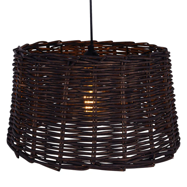 Pendelleuchte Basket - Geflecht / Acrylglas - 1-flammig - Dunkelbraun