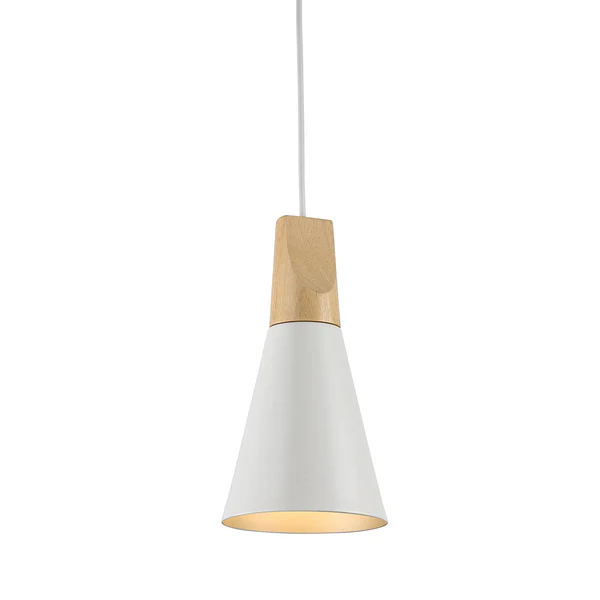 Pendelleuchte Bicones - Metall - 1-flammig - Weiß - Durchmesser: 14 cm