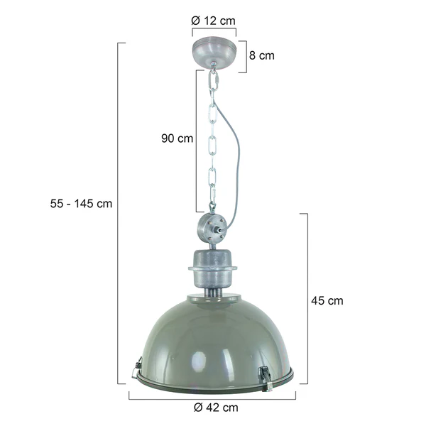 Pendelleuchte Bikkel - Stahl - 1-flammig - Mintgrau - Image 7