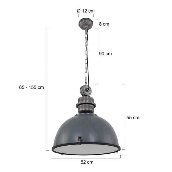 Pendelleuchte Bikkel - Stahl / Glas - 1-flammig - Grau - Image 6