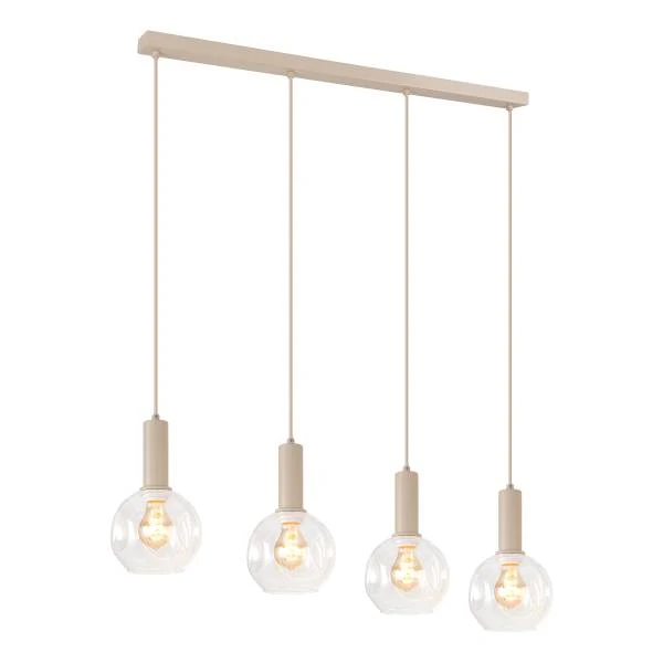 Pendelleuchte Bilman - Gusseisen / Klarglas - Beige - 4-flammig - Image 4