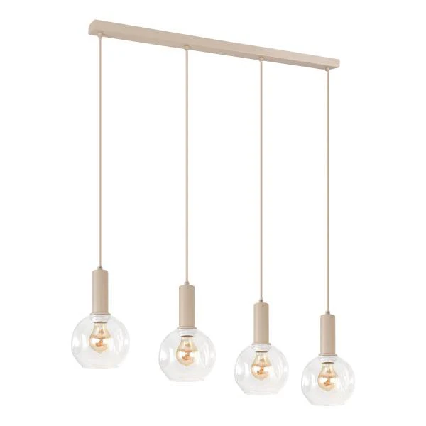 Pendelleuchte Bilman - Gusseisen / Klarglas - Beige - 4-flammig - Image 5