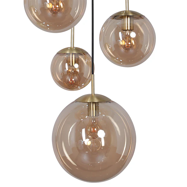 Pendelleuchte Bollique 5-flammig - Aluminium - Messing - Image 6