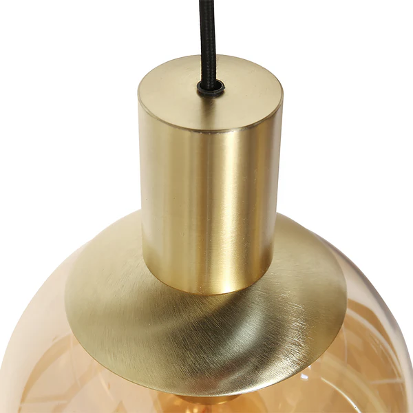 Pendelleuchte Bollique 5-flammig Rund - Aluminium / Rauchglas - Messing - Image 11
