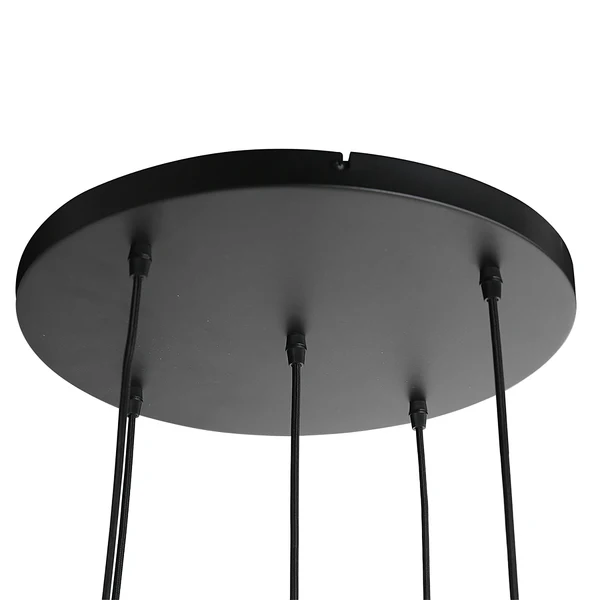 Pendelleuchte Bollique 5-flammig Rund - Aluminium / Rauchglas - Schwarz - Image 7