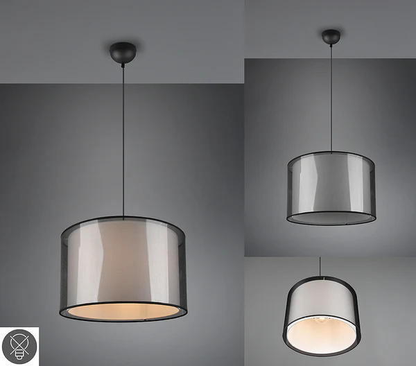 Pendelleuchte Burton - Webstoff / Stahl - 1-flammig - Image 11
