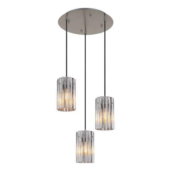 Pendelleuchte Cayden Typ A - Klarglas / Eisen - 3-flammig - Image 3