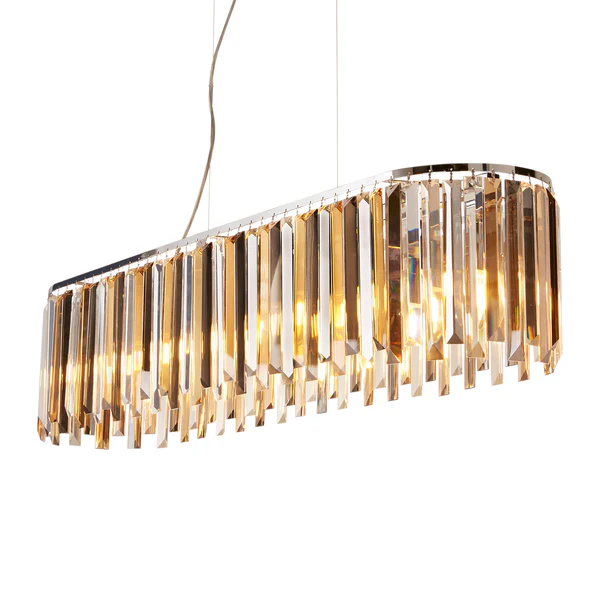 Pendelleuchte Clarissa - Glas / Stahl - 8-flammig