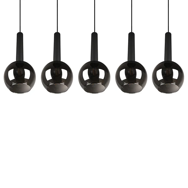 Pendelleuchte Clayton - Rauchglas / Eisen - Flammenanzahl: 5 - Image 10