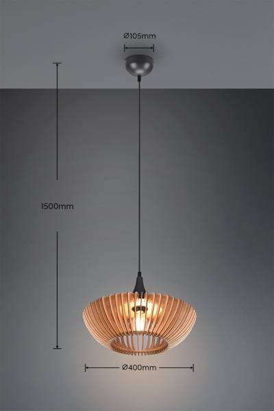 Pendelleuchte Colino - Eisen / Linde - Beige - Image 10