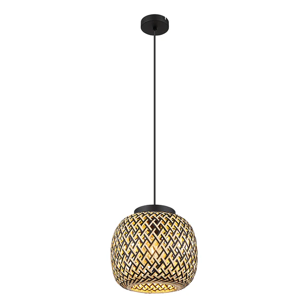 Pendelleuchte Colly Typ B - Bambus massiv / Eisen - 1-flammig - Durchmesser: 30 cm - Image 7