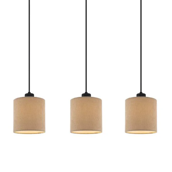 Pendelleuchte Coning - Gusseisen / Samt - Hellbraun - 3-flammig - Image 3