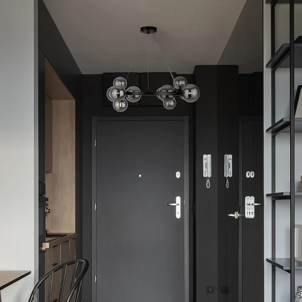 Pendelleuchte Dallas Typ H - Rauchglas / Mischmetall - 11-flammig