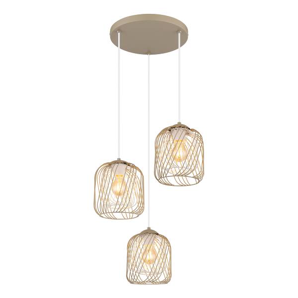 Pendelleuchte Dichti Typ B - Eisen - 3-flammig - Beige - Image 3