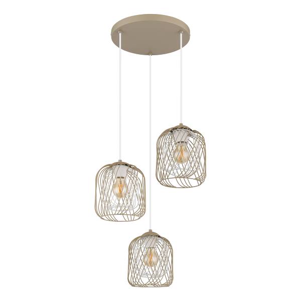 Pendelleuchte Dichti Typ B - Eisen - 3-flammig - Beige - Image 4