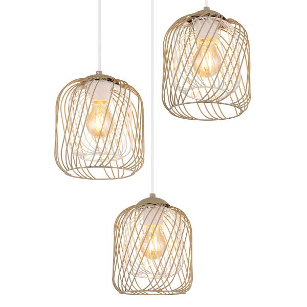 Pendelleuchte Dichti Typ B - Eisen - 3-flammig - Beige - Image 5