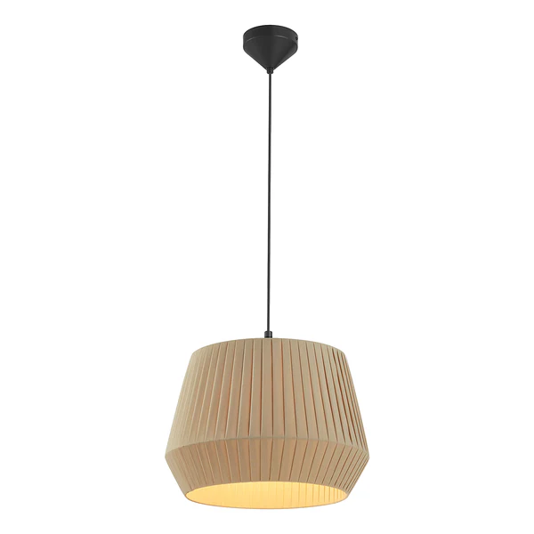 Pendelleuchte Dicte - Baumwolle / Stahl - 1-flammig - Beige - Beige - Image 5