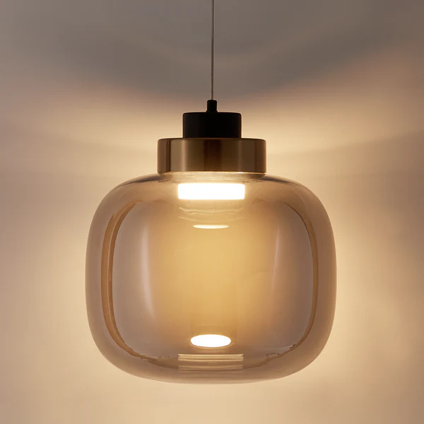 Pendelleuchte EXEMLAR Smoky - Rauchglas / Aluminium - 1-flammig